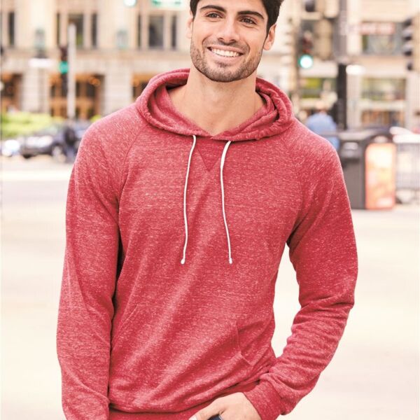 Unisex Snow Heather French Terry Raglan Hooded Sweatshirt Thumbnail