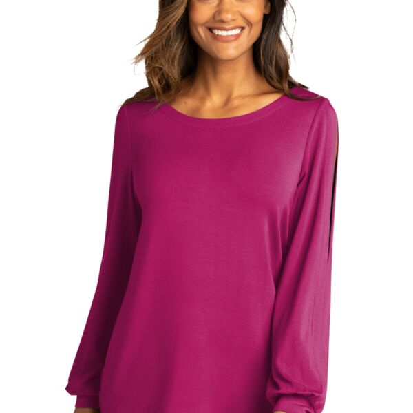 Women's Luxe Knit Jewel Neck Top Thumbnail