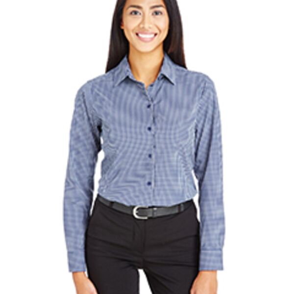 CrownLux Performance™ Ladies' Tonal Mini Check Shirt Thumbnail