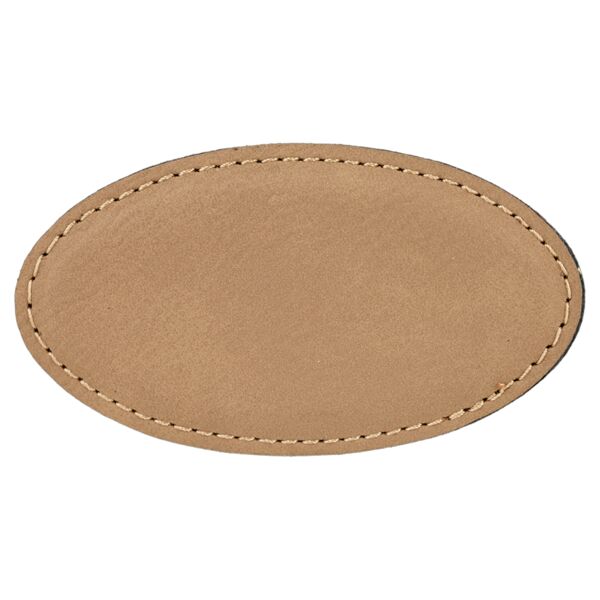 Laser Engraved Leatherette Oval Badge Thumbnail