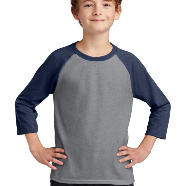 Youth 50/50 Cotton/Poly 3/4 Sleeve Raglan T Shirt Thumbnail