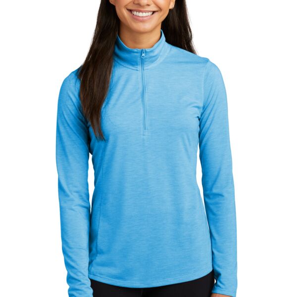 ® Ladies PosiCharge ® Tri Blend Wicking 1/4 Zip Pullover Thumbnail